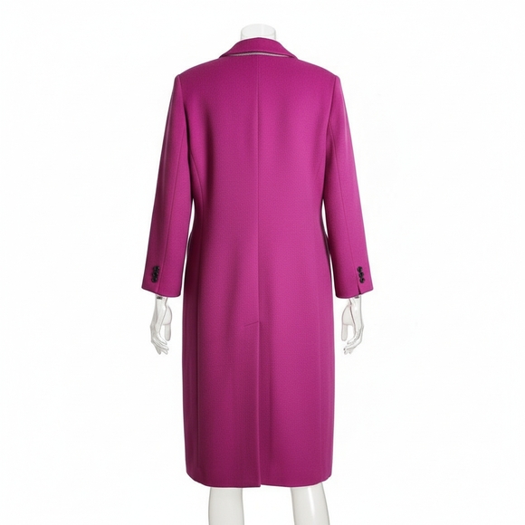 LOFT Coat Magenta Wool Coat Size Large Petite NWOT - Picture 3 of 8